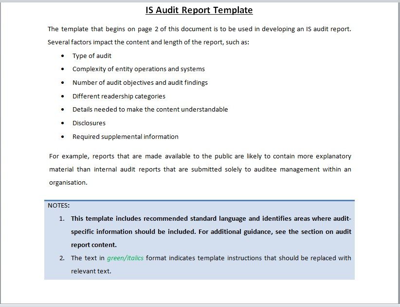 23 Free Audit Report Templates - Mike's Templates