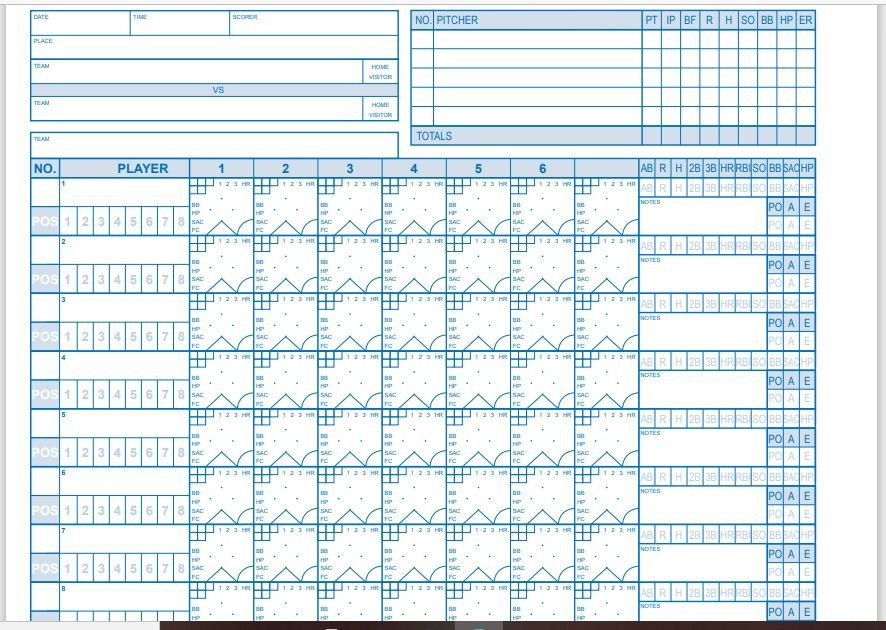 23 Free Baseball Scoresheet Templates - Mike's Templates