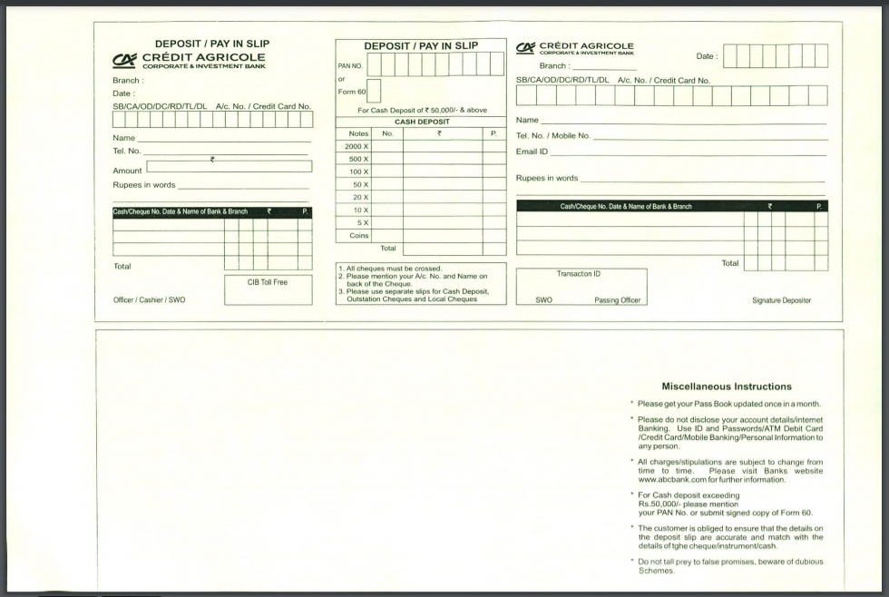14 Free Deposit Slip Templates - Mike's Templates