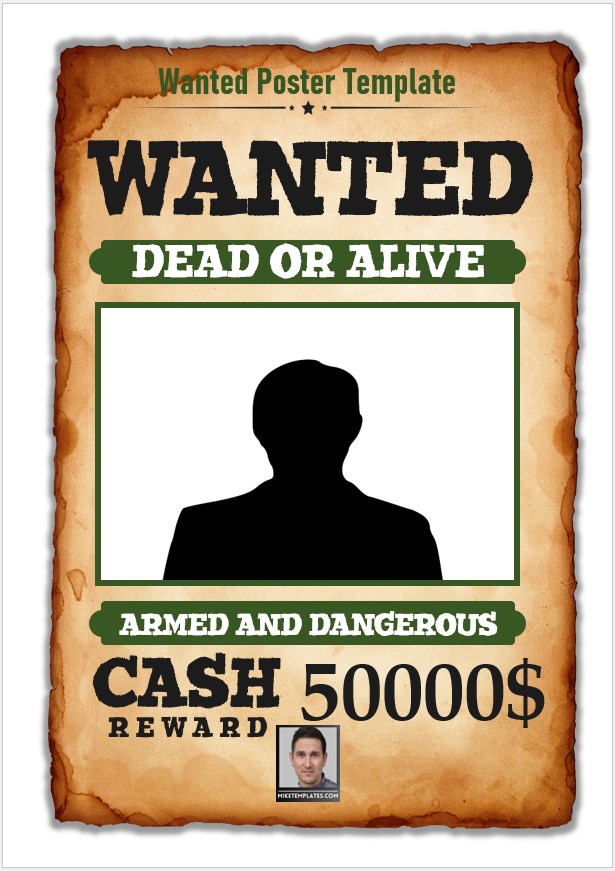 Wanted Poster Templates - Mike's Templates