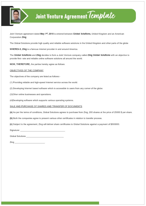 Free Joint Venture Agreement Templates in MS Word – Download Ready‑to ...